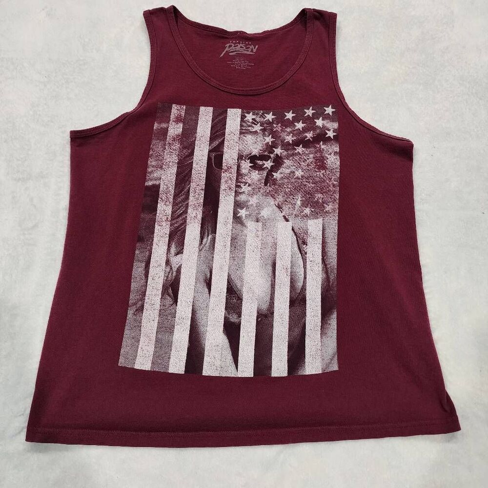 Popular Poison men's American Flag Chick graphic Size large